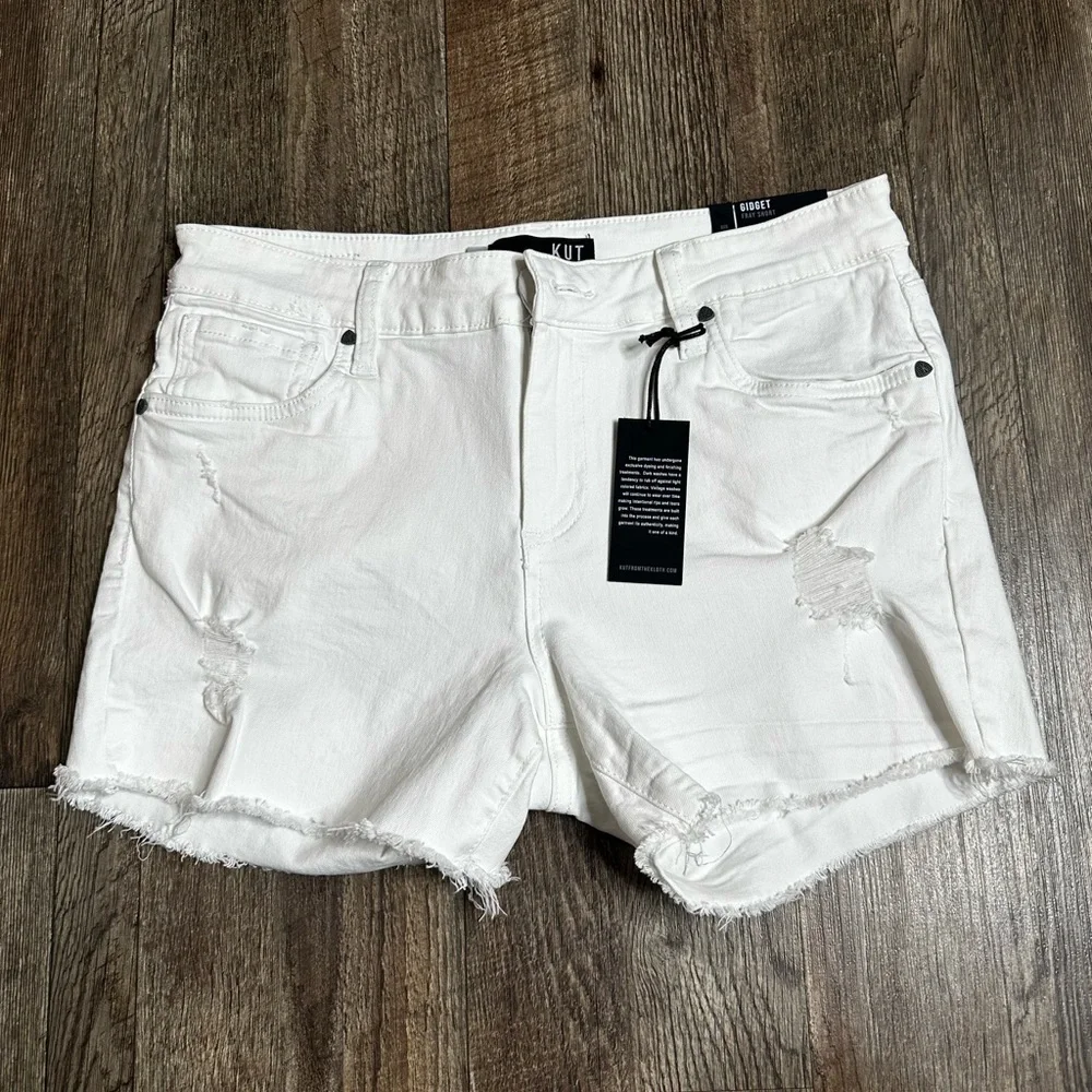 Kut from the Kloth White Jean Shorts Fitted Design - Picture 1 of 6